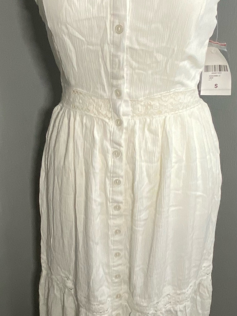 NWT- Forever 21 -White Button-Front Summer Dress